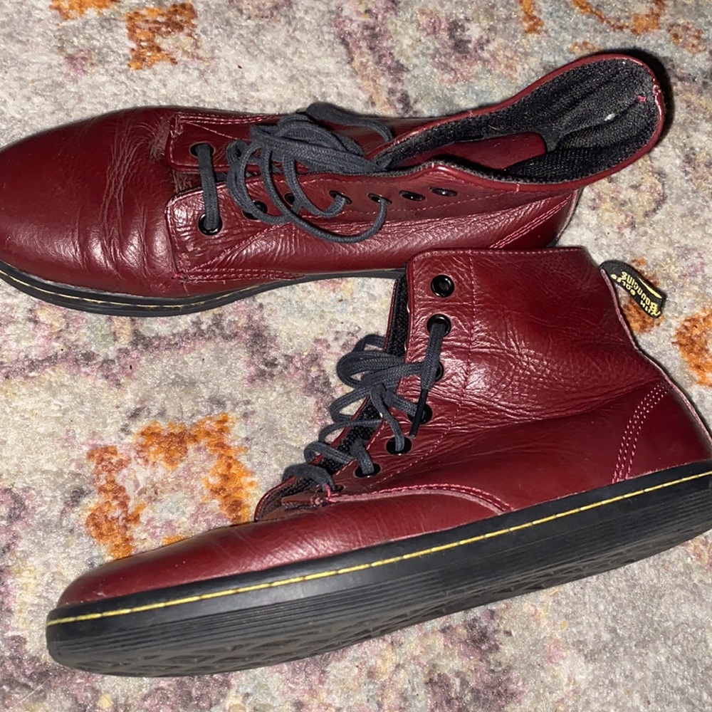 Dr.Martens cherry red leather boots